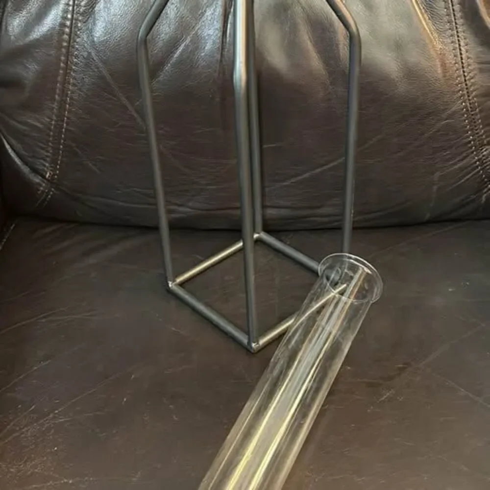 Modern Metal and Glass Test Tube Bud Vase